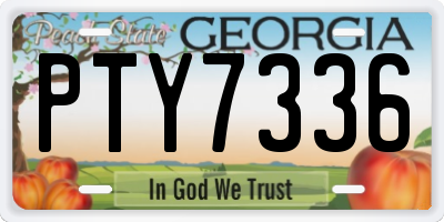 GA license plate PTY7336