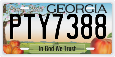 GA license plate PTY7388