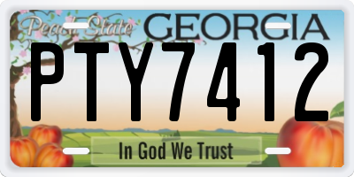GA license plate PTY7412