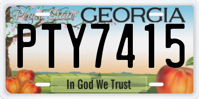 GA license plate PTY7415