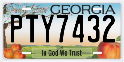 GA license plate PTY7432