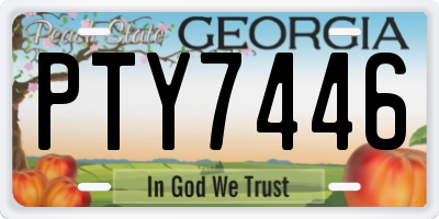 GA license plate PTY7446