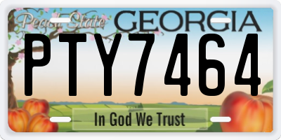 GA license plate PTY7464