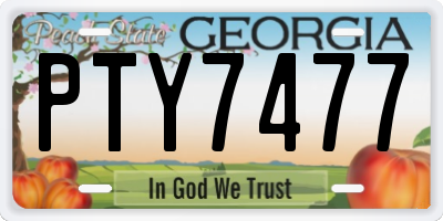 GA license plate PTY7477