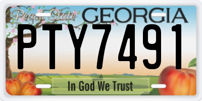 GA license plate PTY7491