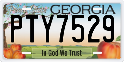 GA license plate PTY7529