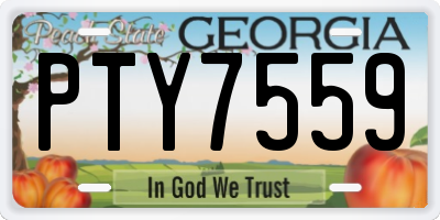 GA license plate PTY7559