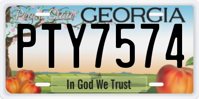GA license plate PTY7574