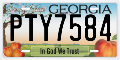 GA license plate PTY7584