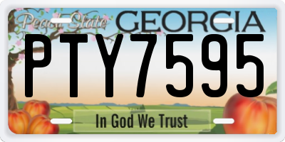 GA license plate PTY7595