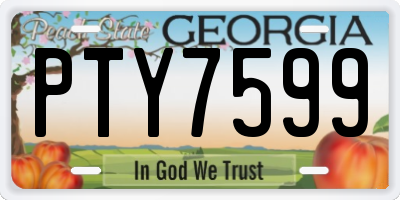 GA license plate PTY7599