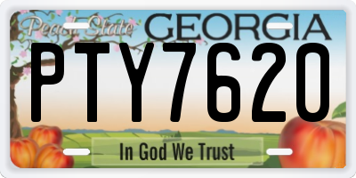 GA license plate PTY7620