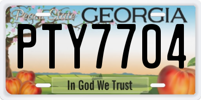 GA license plate PTY7704