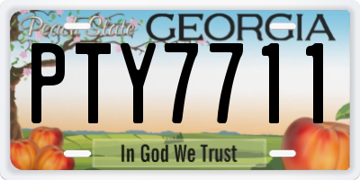 GA license plate PTY7711