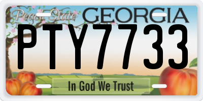 GA license plate PTY7733