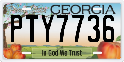 GA license plate PTY7736
