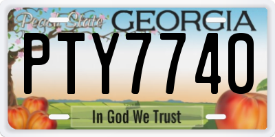 GA license plate PTY7740