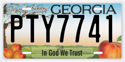 GA license plate PTY7741