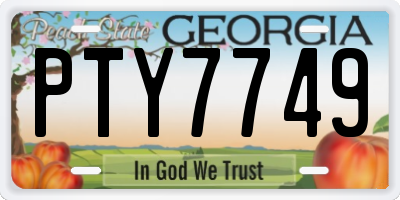 GA license plate PTY7749