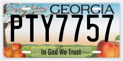 GA license plate PTY7757