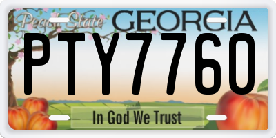 GA license plate PTY7760