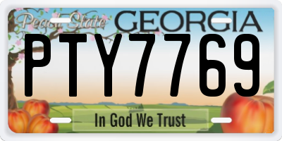 GA license plate PTY7769