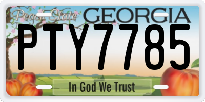 GA license plate PTY7785