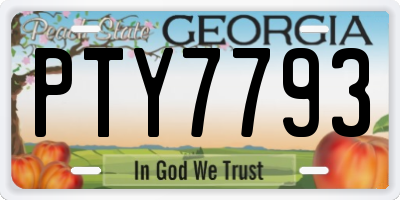 GA license plate PTY7793