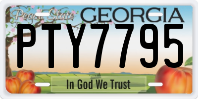 GA license plate PTY7795
