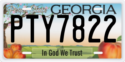 GA license plate PTY7822