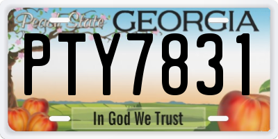 GA license plate PTY7831