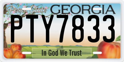 GA license plate PTY7833