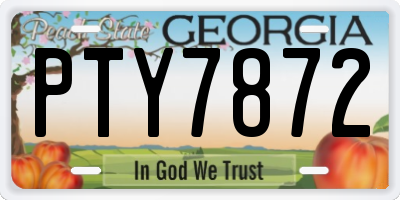 GA license plate PTY7872