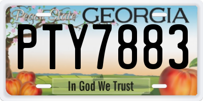 GA license plate PTY7883