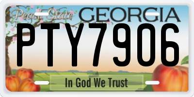 GA license plate PTY7906