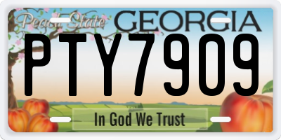 GA license plate PTY7909