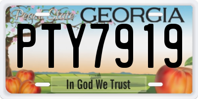 GA license plate PTY7919