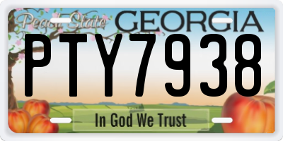 GA license plate PTY7938