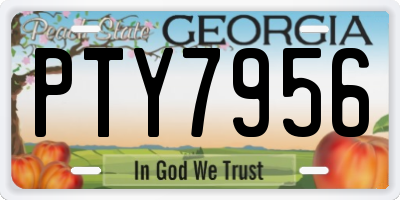 GA license plate PTY7956
