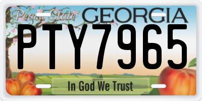 GA license plate PTY7965