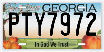 GA license plate PTY7972