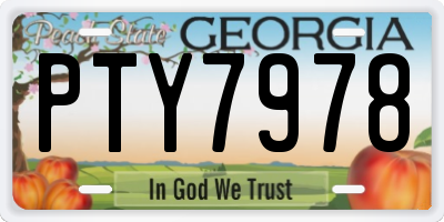 GA license plate PTY7978