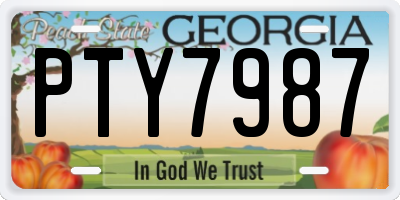 GA license plate PTY7987