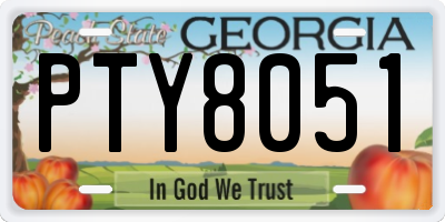 GA license plate PTY8051