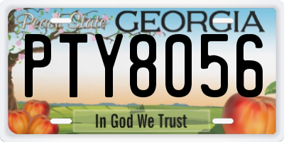 GA license plate PTY8056