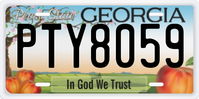 GA license plate PTY8059