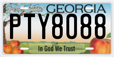 GA license plate PTY8088