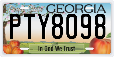 GA license plate PTY8098