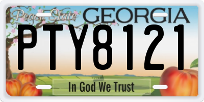 GA license plate PTY8121