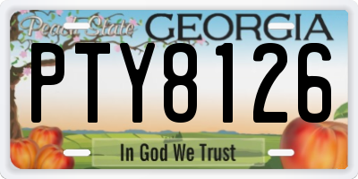 GA license plate PTY8126